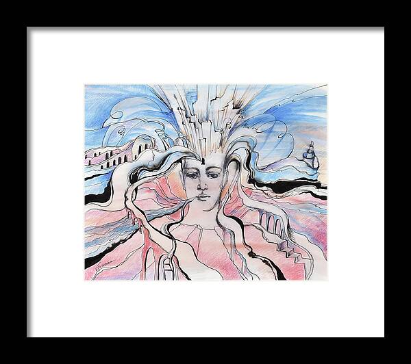 Fantasy Framed Print featuring the drawing Accessing Potentials by Valentina Plishchina