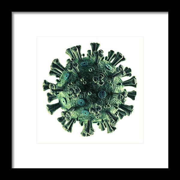 Close-up Framed Print featuring the photograph Accurate Coronavirus 2019-nCoV on White by Fpm