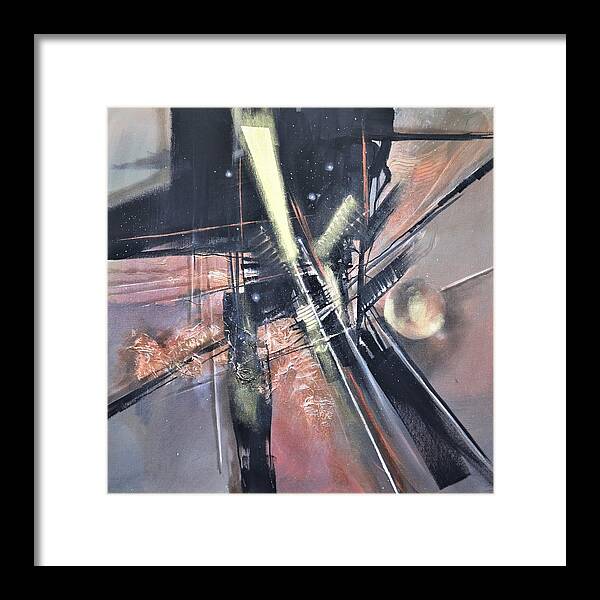  Abstract Framed Print featuring the painting Acrophobia by Tom Shropshire
