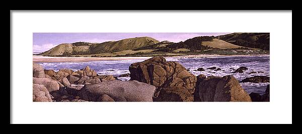 Watercolor Framed Print featuring the painting Across To The Highlands by Tom Wooldridge