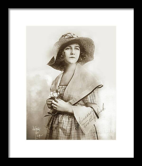 Actresses Framed Print featuring the photograph Actress Lillian Gish Circa 1920 by Monterey County Historical Society