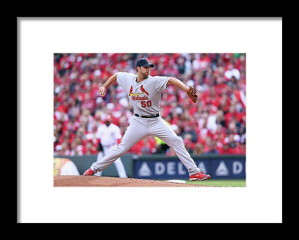 Great American Ball Park Framed Print featuring the photograph Adam Wainwright by Andy Lyons