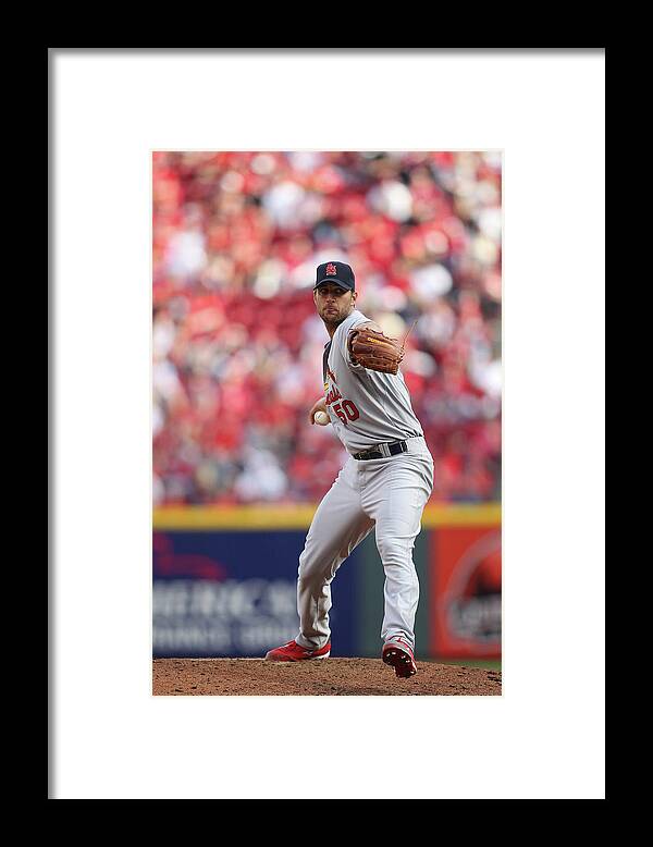 Great American Ball Park Framed Print featuring the photograph Adam Wainwright by John Grieshop