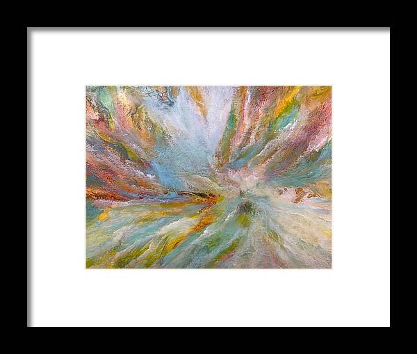 Abstract Framed Print featuring the painting Adesso by Soraya Silvestri