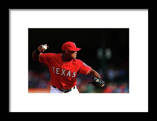 Adrian Beltre Framed Print featuring the photograph Adrian Beltre by Sarah Crabill