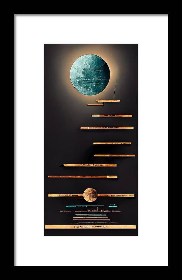 Advanced Stargate From Earth To The Moon Technical Drawi B417f3ec 545c 4ae7 Bd45 56065d796e18  Motionage  Asar Studios  Asar Studios Contemporary Framed Print featuring the painting Advanced Stargate From Earth To The Moon Technical Drawi B417f3ec 545c 4ae7 Bd45 56065d by Celestial Images