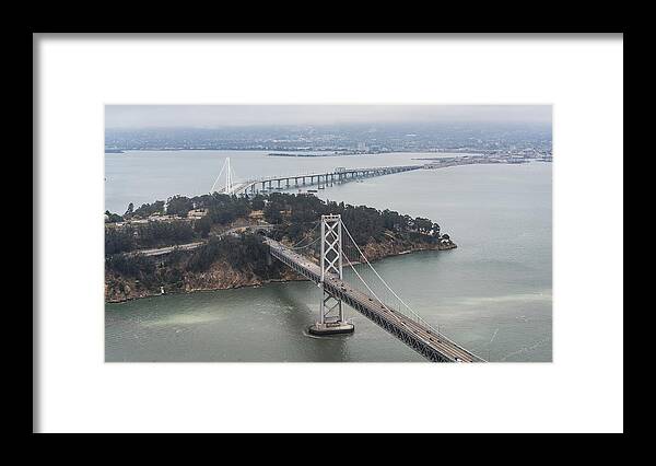 San Francisco Framed Print featuring the photograph Aerial Bay Bridge - San Francisco by Michael Lee