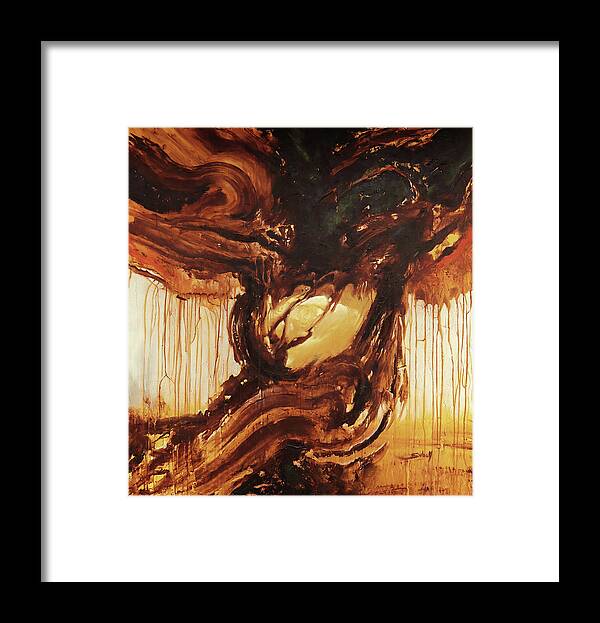 Abstract Framed Print featuring the painting AeternaOveum by Sv Bell