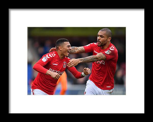 Three Quarter Length Framed Print featuring the photograph AFC Wimbledon v Charlton Athletic - The Emirates FA Cup Second Round by Justin Setterfield