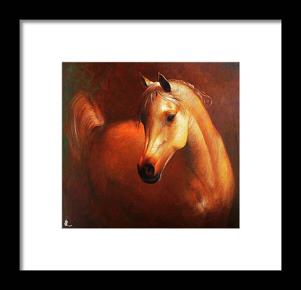 Horse Framed Print featuring the painting Affection by Vali Irina Ciobanu
