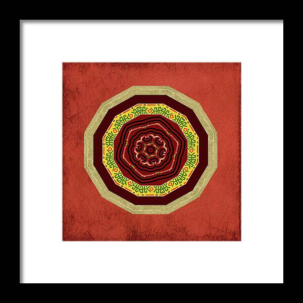 Symbol Framed Print featuring the mixed media African Celt Bloom Mandala by Kandy Hurley