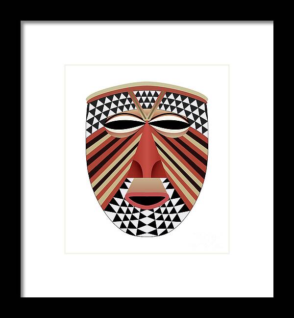 Mask Framed Print featuring the digital art African face mask by Michal Boubin