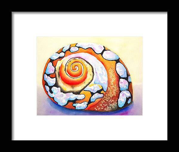 Shell Framed Print featuring the painting African Turbo Shell by Carlin Blahnik CarlinArtWatercolor