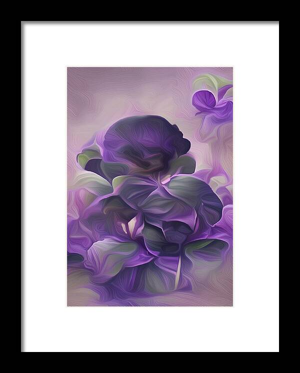  Framed Print featuring the digital art African Violets by Michelle Hoffmann