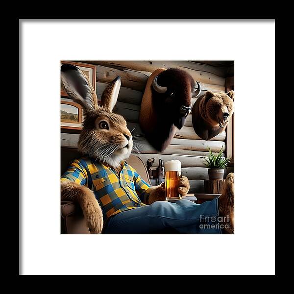 Relaxation Framed Print featuring the digital art After a hard day's work by Silly Rabbit