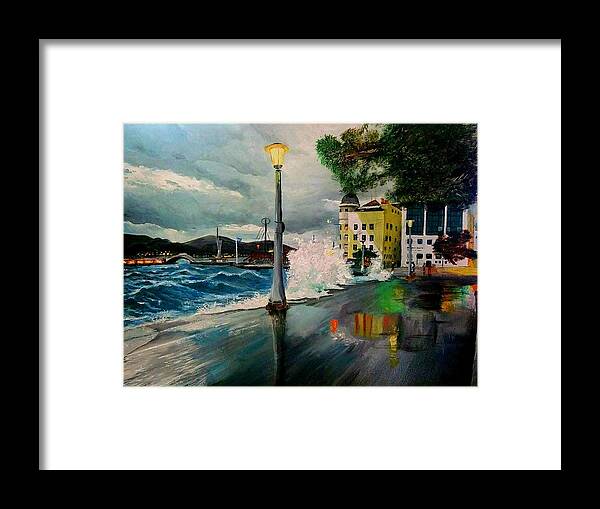 Greece Framed Print featuring the painting After the rain by Sophia Gaki Artworks