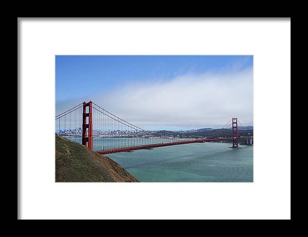 Golden Gate Bridge Framed Print featuring the photograph Afternoon Light on the Golden Gate Bridge by Lindsay Thomson