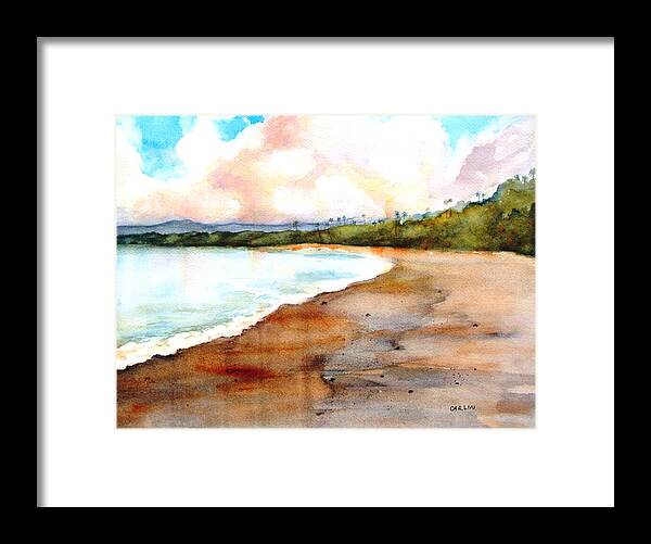 Beach Framed Print featuring the painting Aganoa Beach Savai'i by Carlin Blahnik CarlinArtWatercolor