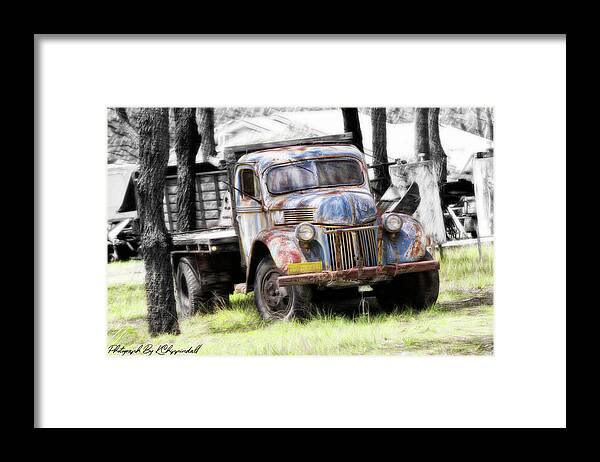 Vintage Truck Photo Prints Framed Print featuring the digital art Aged 01 by Kevin Chippindall