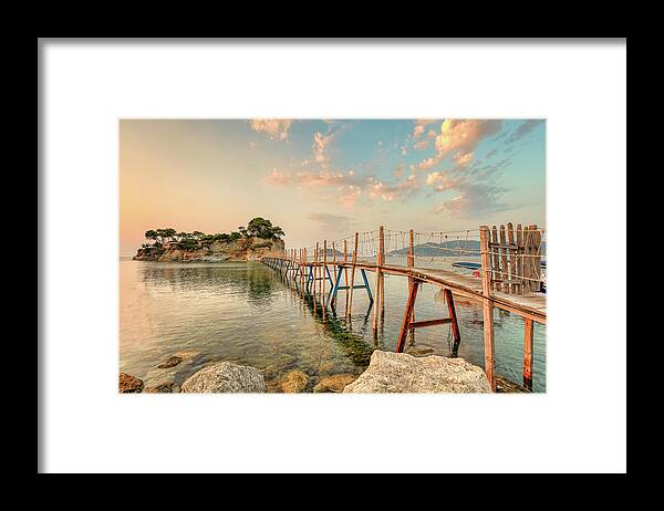 Agios Framed Print featuring the photograph Agios Sostis Island in Zakynthos, Greece by Constantinos Iliopoulos