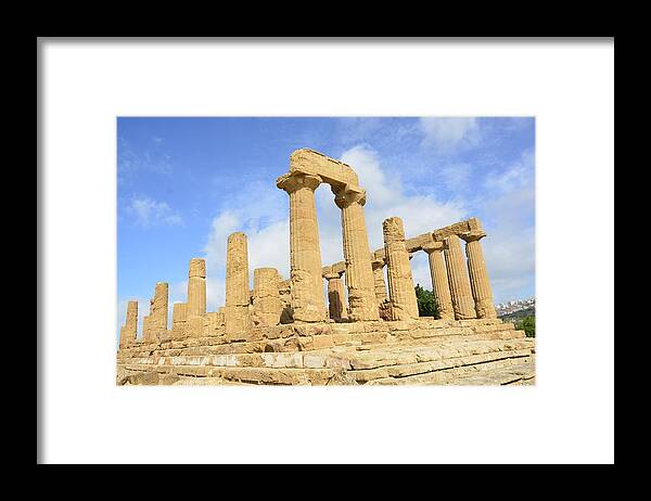 Agrigento Framed Print featuring the photograph Agrigento, Valley of the Kings 1 by Regina Muscarella