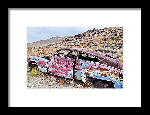Death Valley National Park Framed Print featuring the photograph Aguereberry's Auto Death Valley Landscape by Kyle Hanson