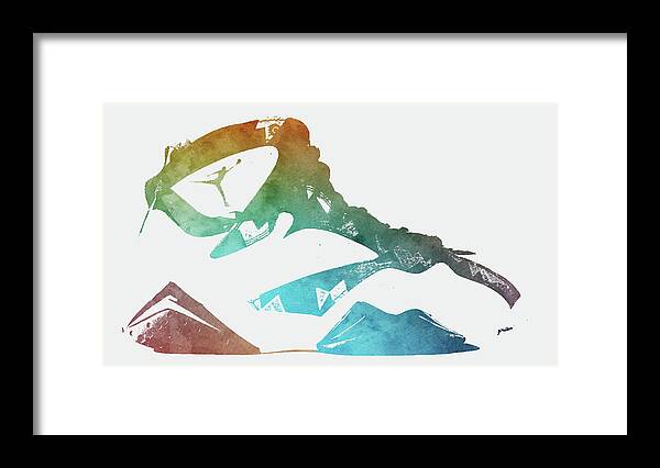 Air Jordan Framed Print featuring the mixed media Air Jordan Shoes 1c                by Brian Reaves