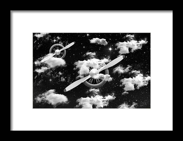 Plane Framed Print featuring the mixed media Airplane Fantasy by Marvin Blaine