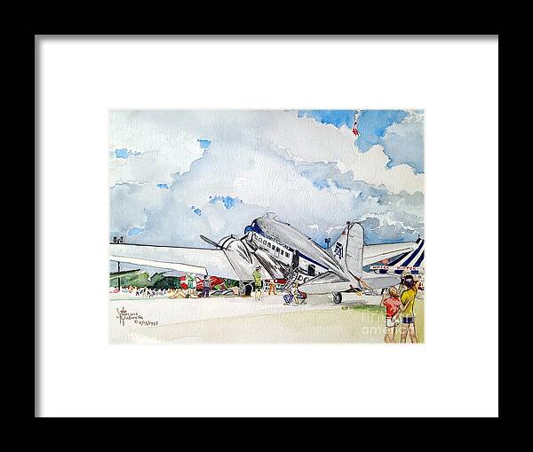 Airshow Framed Print featuring the painting Airshow by Merana Cadorette