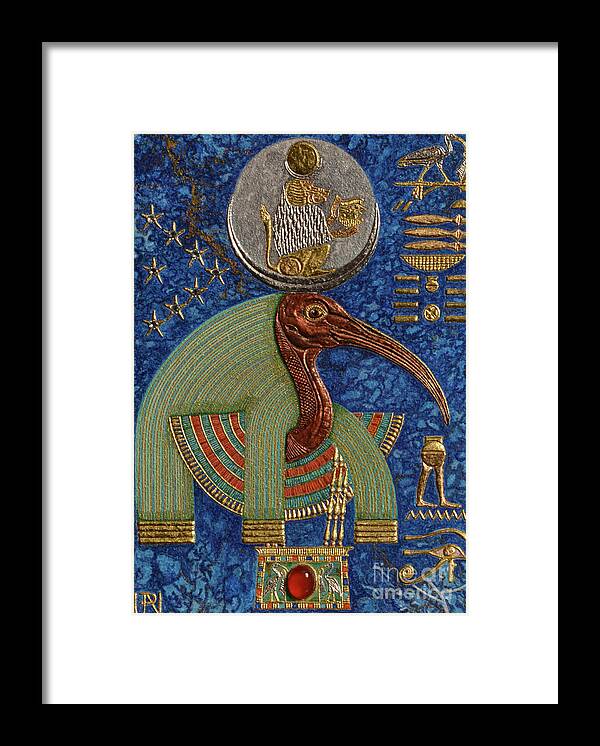 Ancient Framed Print featuring the mixed media Akem-Shield of Djehuty and the Souls of Khemennu by Ptahmassu Nofra-Uaa