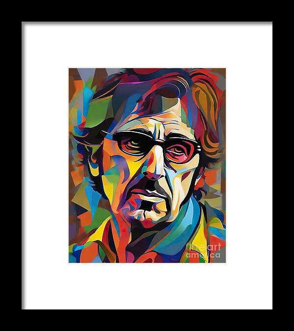 Al Pacino Framed Print featuring the digital art Al Pacino abstract by Movie World Posters