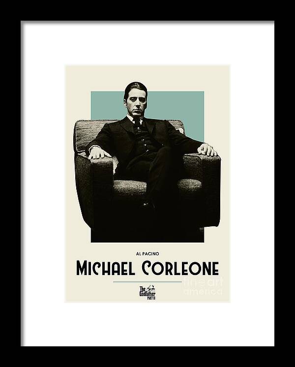Movie Poster Framed Print featuring the digital art Al Pacino The Godfather by Bo Kev