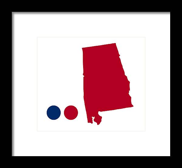 Alabama Map Framed Print featuring the digital art Alabama Map USA by Bob Pardue