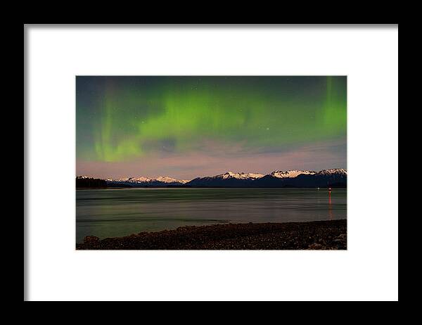Petersburg Framed Print featuring the photograph Alaska Coastal Range Aurora Borealis by Mike Reid