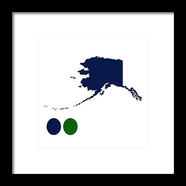 Alaska Map Framed Print featuring the digital art Alaska Map USA by Bob Pardue