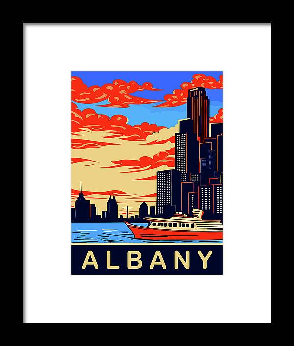 Albany Framed Print featuring the digital art Albany Waterfront, NY by Long Shot