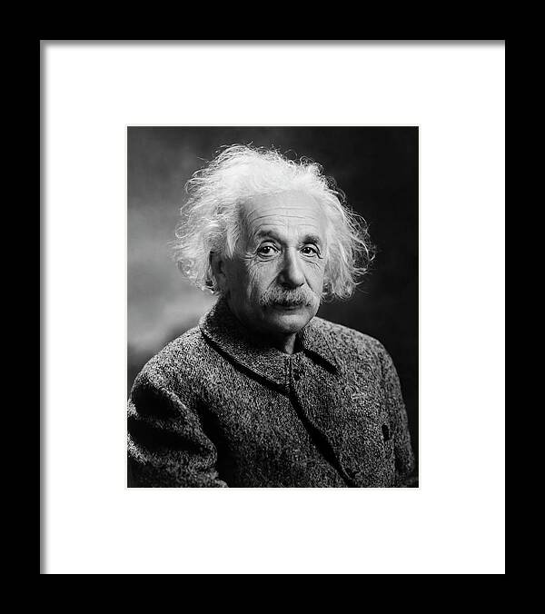 Science Framed Print featuring the photograph Albert Einstein by Mango Art
