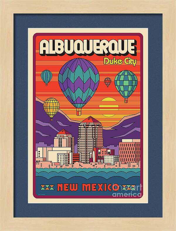 Albuquerque Pop Art Travel Poster by Jim Zahniser