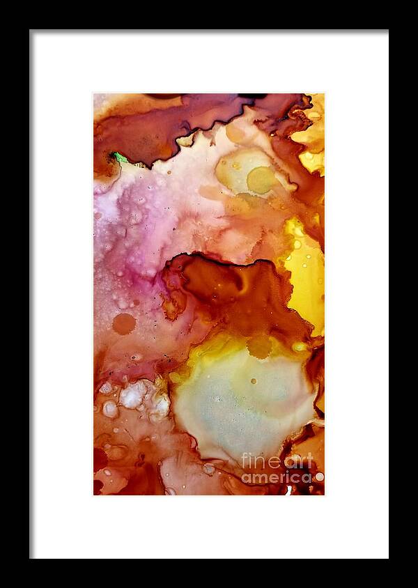 Alcohol Ink Framed Print featuring the mixed media Orange Sunshine No 1 in Alcohol Ink by Expressions By Stephanie