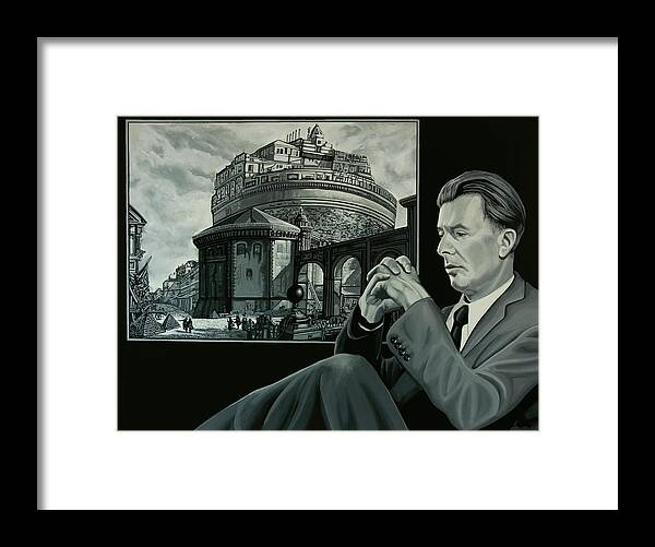 Piranesi Framed Print featuring the painting Aldous Huxley and Piranesi Painting by Paul Meijering