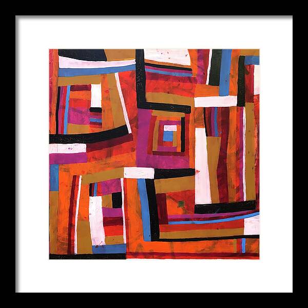 Red Framed Print featuring the painting Alegria by Cyndie Katz