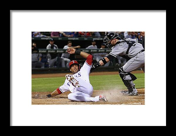 American League Baseball Framed Print featuring the photograph Alex Rios and Tyler Flowers by Tom Pennington