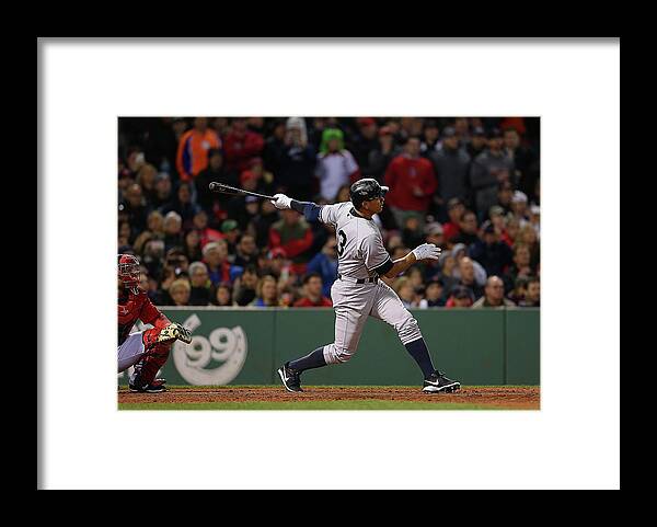 People Framed Print featuring the photograph Alex Rodriguez and Willie Mays by Jim Rogash