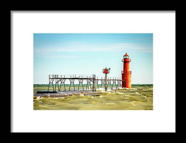 Algoma Framed Print featuring the photograph Algoma Lighthouse by GLENN Mohs