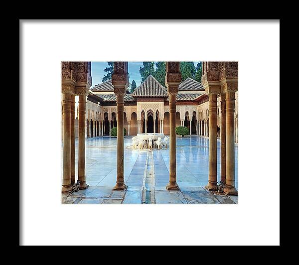 Alhambra Framed Print featuring the photograph Alhambra Courtyard of the Lions by Rebecca Herranen