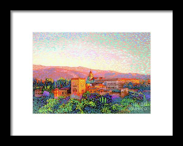 Spain Framed Print featuring the painting Alhambra, Granada, Spain by Jane Small