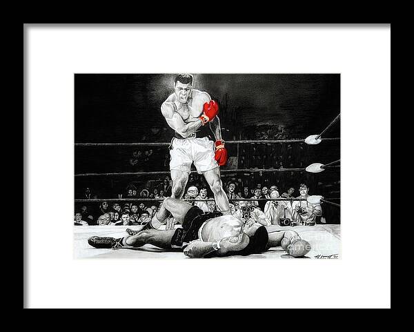 Muhammad Ali Framed Print featuring the drawing Ali by Philippe Thomas