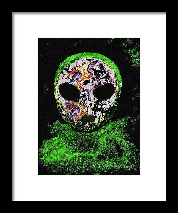 Alien Framed Print featuring the painting Alien 1 by Anna Adams