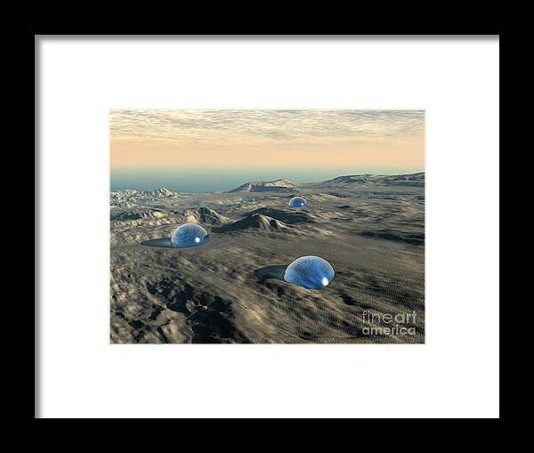 Mystery Framed Print featuring the digital art Alien Spheres by Phil Perkins