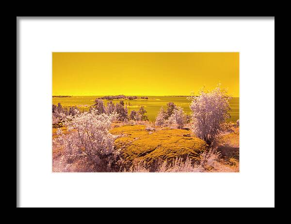 Yellow Framed Print featuring the photograph Alient planet by Maria Dimitrova